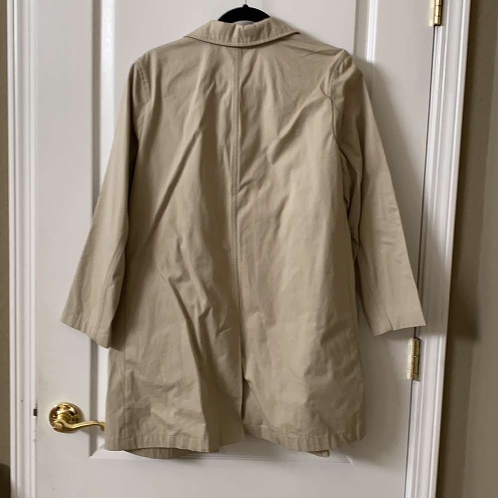 GAP Khaki Rain Coat Overcoat Cotton Size S - Picture 3 of 5
